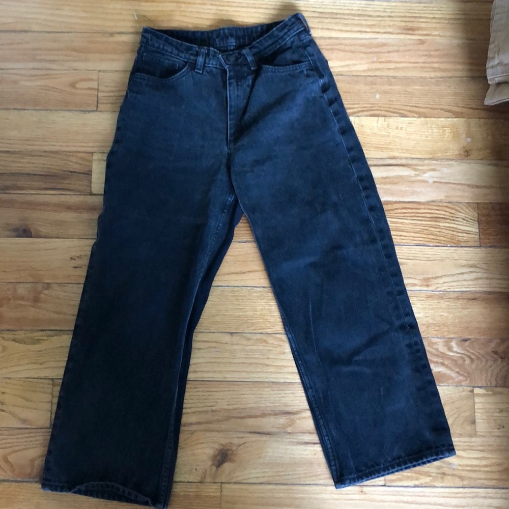 MONKI black cropped wide leg jeans size26